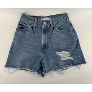 Levi's '94 Baggy Women's High Rise Cut Off Denim Shorts Distressed Size 24W